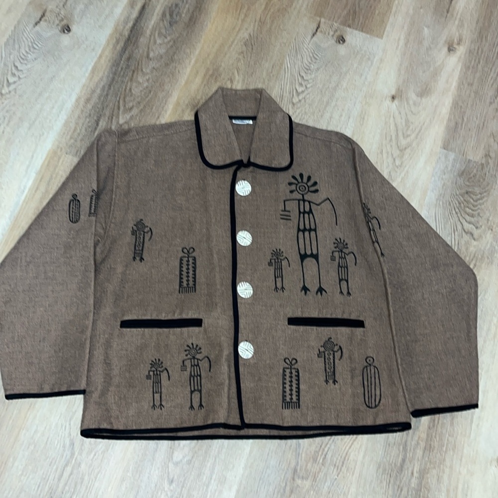 Gorgeous Venus Imports Cotton Tribal Button Down Jacket Medium